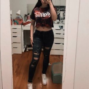 forever 21 coca cola crop top